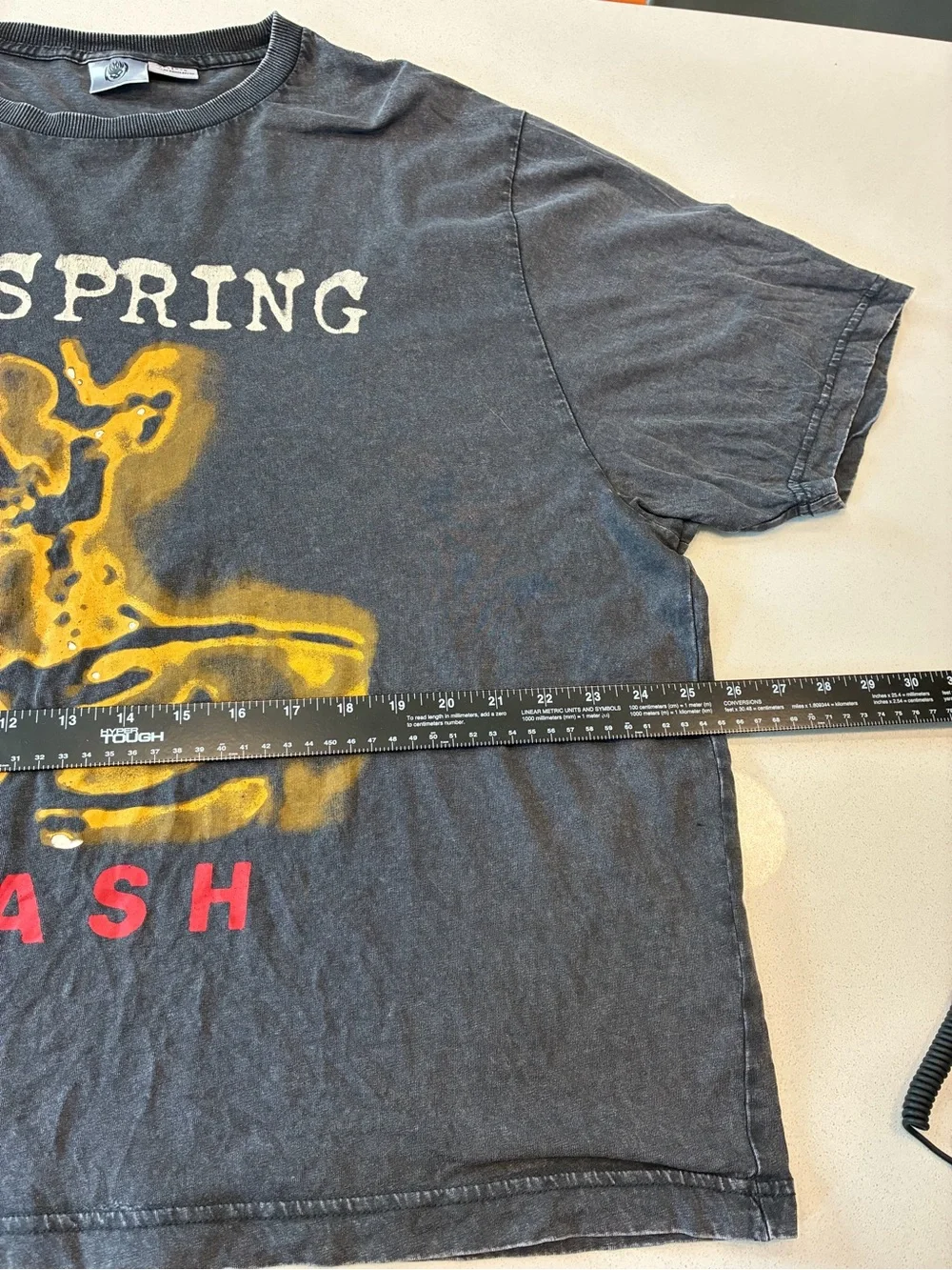 Offspring Charcoal Short-Sleeve Tee with Yellow Skeleton & Red SMASH Print